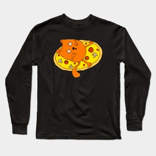 Funny stoned Pizza Cat Long Sleeve T-Shirt